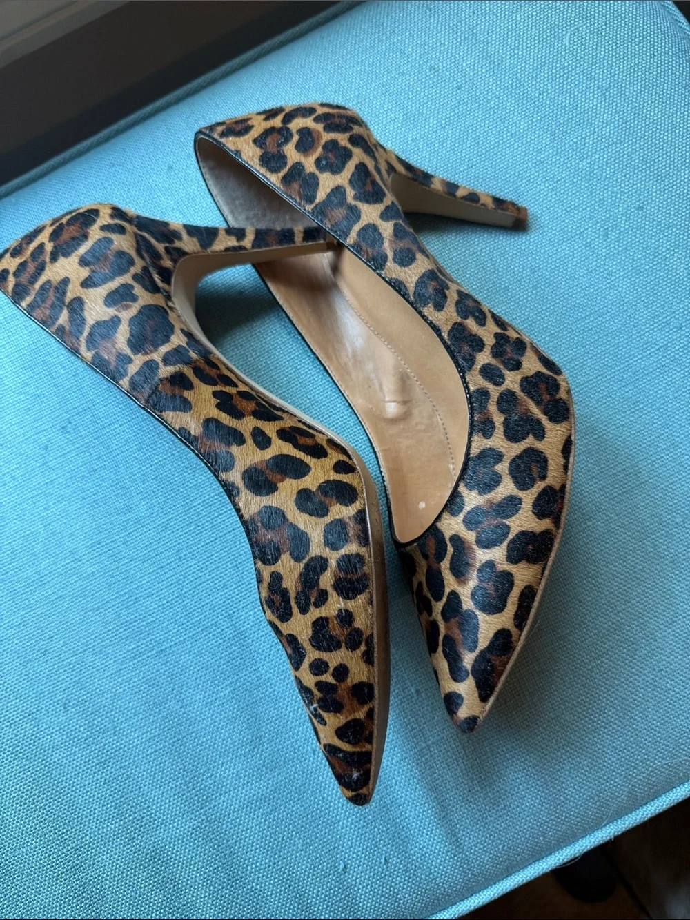 J. Crew Factory Leopard-Print Pointed Toe Pumps - Tan and Black
